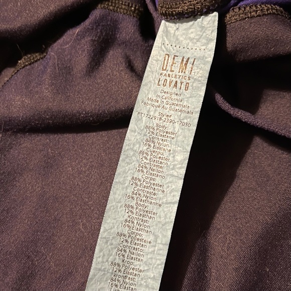 Fabletics Demi Lovato Purple & Black Sporty Full Length Leggings Sz Small - Picture 2 of 8